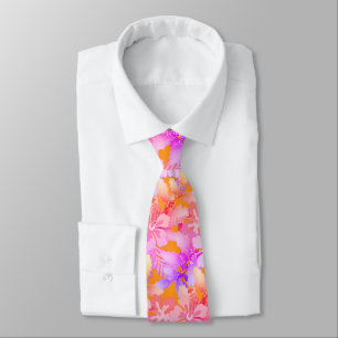 Gravata Hibiscus n Holly Unisex Hawaiian Impressão Tie