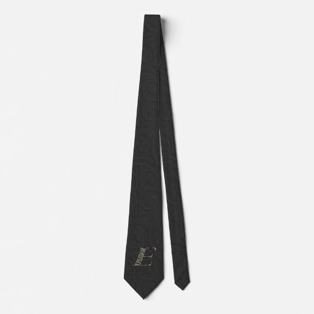 Gravata Hidrangea Floral Inicial Monograma E  (Frente)