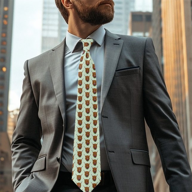 Gravata Highland Scottish Cow Purple Celular Knot Work (Criador carregado)