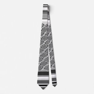 Gravata Hipnose Stripes Padrão preto e branco + sua ideia
