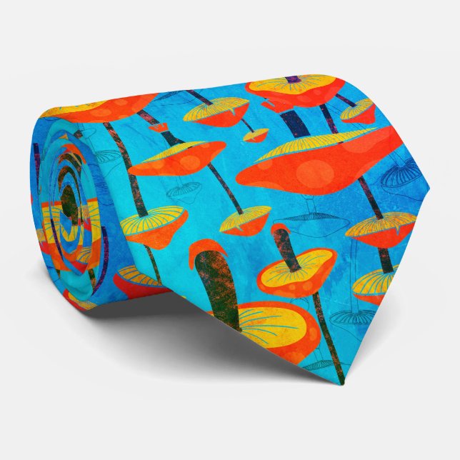 Gravata Hippie Dreamy Retro Vibe Encantando Cogumelos (Rolled)
