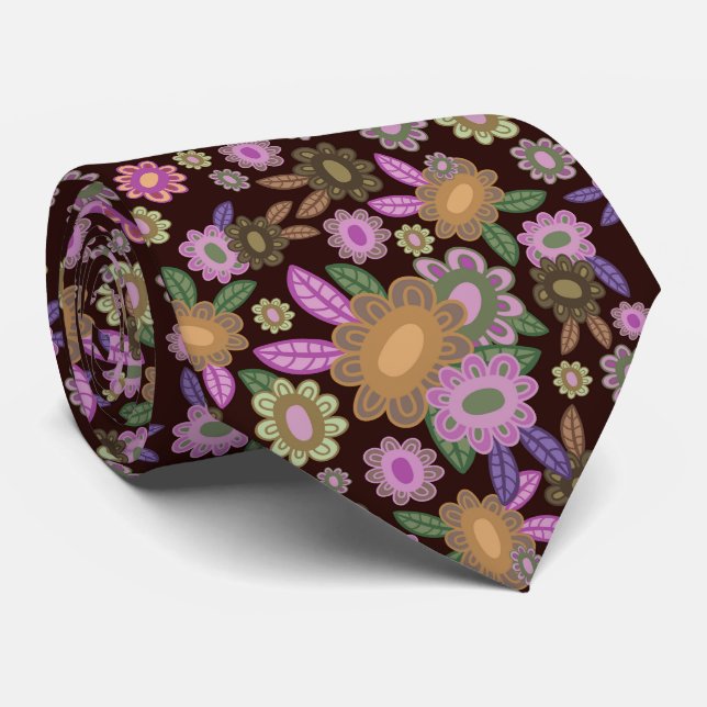 Gravata Hippie Flor Bloom (Rolled)