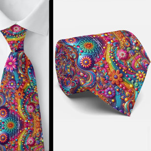 Gravata Hippie Floral Poderosa