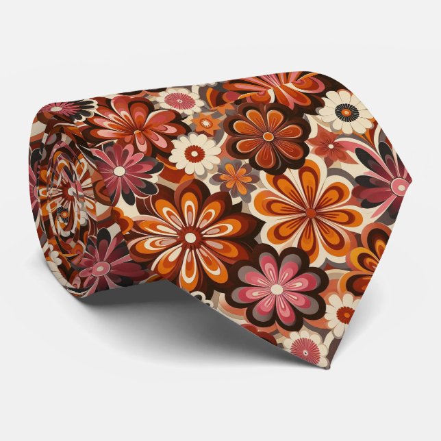 Gravata Hippy Flower Power (Rolled)
