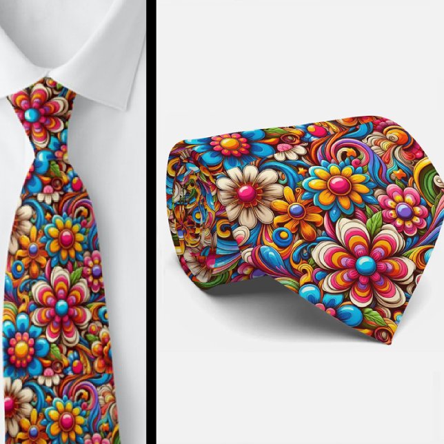 Gravata Hippy Flower Power (Criador carregado)