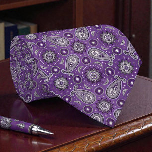 Gravata Hippy Retro Roxo Paisley