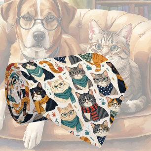 Gravata Hipster Faux Silk Cavalheiro Gatos Elegantes