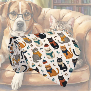 Gravata Hipster Faux Silk Cavalheiro Gatos Elegantes