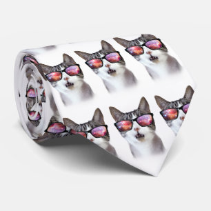 Gravata Hipster Galáxia Espacial Coluna de Gato