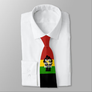 Gravata HISTÓRIA PRETA BHM Fist Monograma