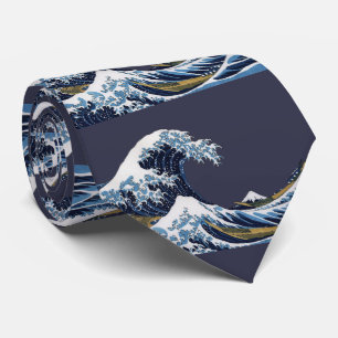 Gravata Hokusai, a onda do Excelente de Kanagawa