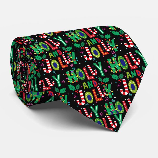 Gravata Holly e Jolly Natal Tie (Rolled)