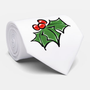 Gravata Holly Leaves, Holly berry, botânica de férias dive