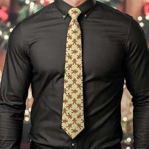 Gravata Homem de Biscoito Amarelo de Bolinhas Natal