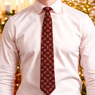 Gravata Homem de Biscoito Vermelho com Bolinhas de Natal