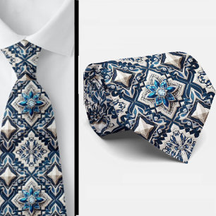 Gravata Homem de Negócios de Luxo Mundano Azulejo Marroq