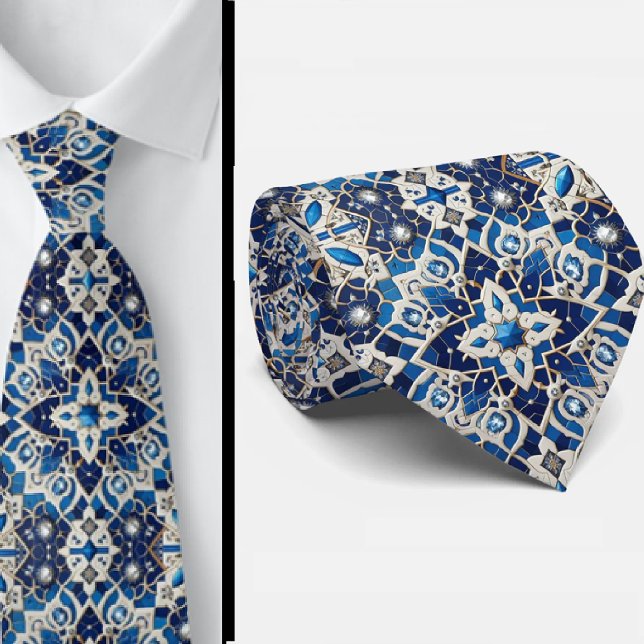 Gravata Homem de Negócios Luxuoso Mundano  | Azulejo Marro (Criador carregado)