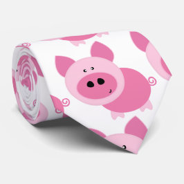 Gravata Homem de Piggies Rosa