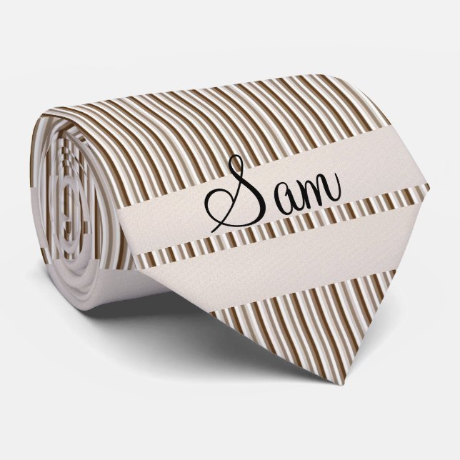 Gravata Homem Designer Greve Marrom (Rolled)