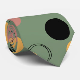 Gravata Homens com padrão verde design abstrato na moda