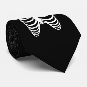 Gravata Horror Original Ribcage de um esqueleto Halloween