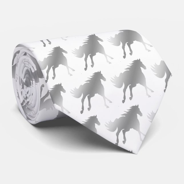 Gravata Horse Mustang Team Mascot Futebol Necktie (Rolled)
