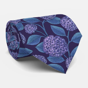 Gravata Hortênsia em violeta e azul