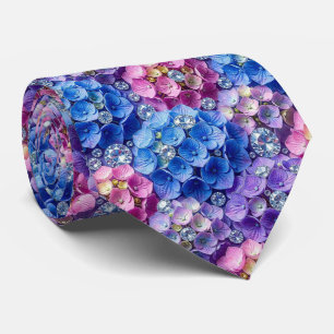 Gravata Hortênsias & Diamantes Colar de Casamento e Even