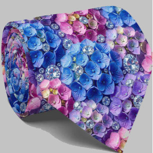 Gravata Hortênsias & Diamantes Colar de Casamento e Even