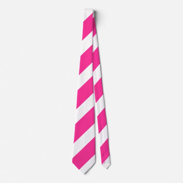 Gravata Hot Pink and White Stripes (Frente)
