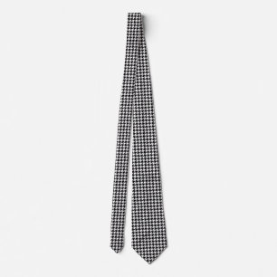 Gravata Houndstooth preto e branco