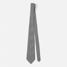Gravata Houndstooth preto e branco