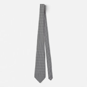 Gravata Houndstooth preto e branco