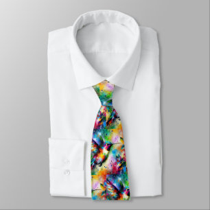 Gravata Hummingbird Impressionista Whimsical Colorcista
