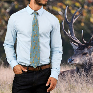 Gravata Hunter Antlers - Padrão Colonial Blue Tie