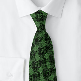 Gravata Hunters Verde Floral Batik