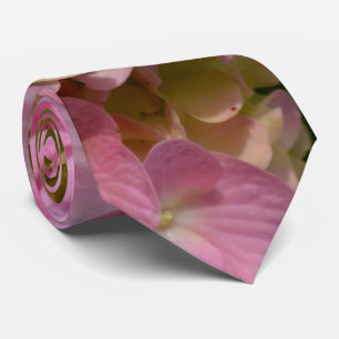 Gravata Hydrangeas cor-de-rosa e de creme