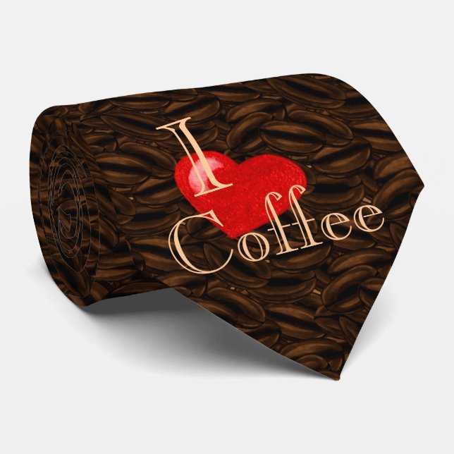 Gravata I Heart Coffee (Rolled)