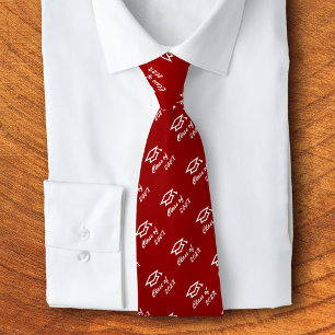 Gravata Ícone de Padrão de Boné Vermelho de Graduação Ano 
