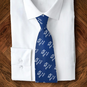 Gravata Ícone de Padrão de Graduação de Gorro Azul-Marinho