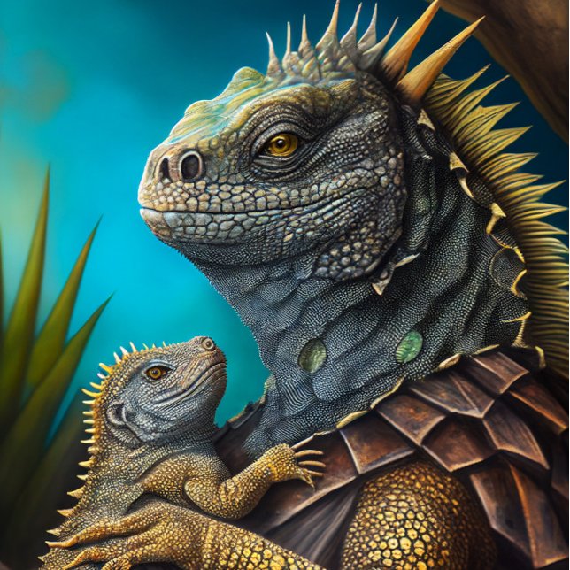 Gravata Iguana Pai e Baby Necktie (Criador carregado)