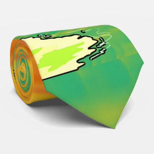 Gravata Ilha Tropical do Deserto do Paraíso Laranja