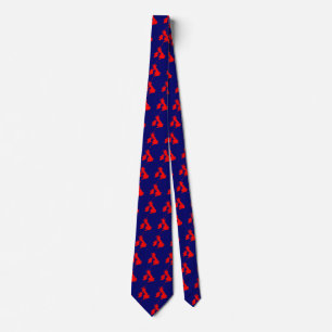 Gravata Ilhas Britânicas - Vermelho sobre Azul Escuro (000