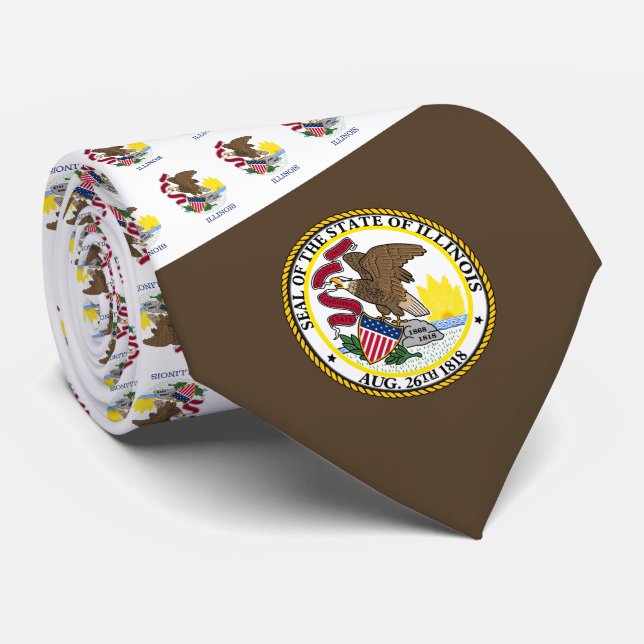 Gravata Illinoisan Flag & Seal, Flag of Illinois (Rolled)
