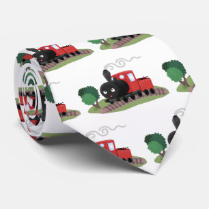 Gravata Ilustração de desenho animado de locomotiva de com