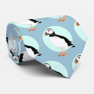 Gravata Ilustração de Pássaro Puffin