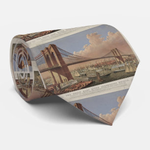 Gravata Ilustração do vintage da ponte de Brooklyn (1877