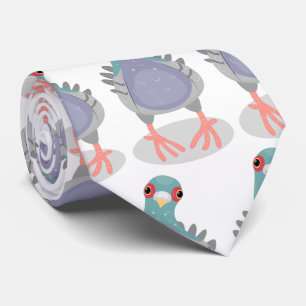 Gravata Imagem curiosa de desenho animado do pombo