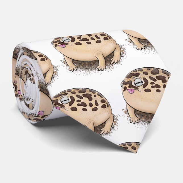 Gravata Imagem de desenho animado do sapo de chuva deserto (Rolled)