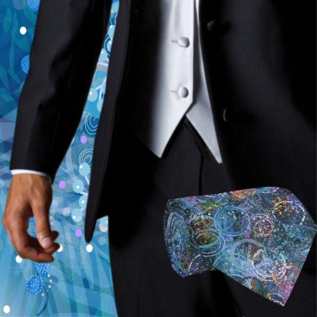 Gravata Impressão Abstrata (Make an impression with this stylish Abstract men's fashion necktie Great for weddings or the office)